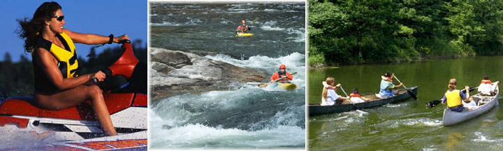 Jet skiing, whitewater rafting and canoeing in Northeast Georgia